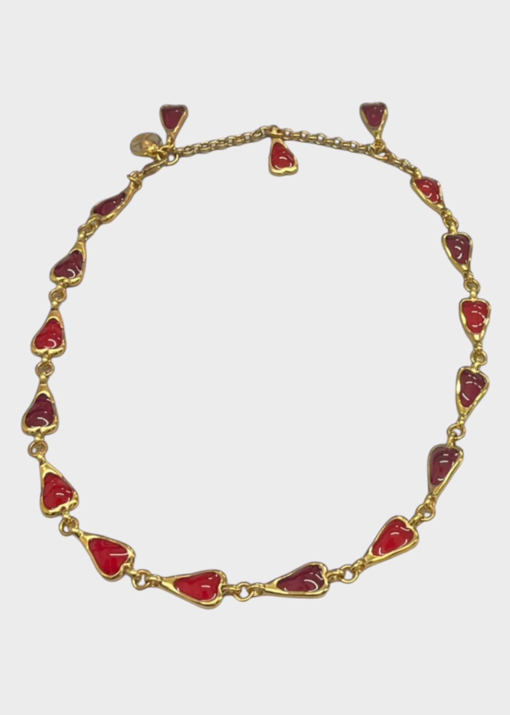 Goossens Goossens Necklace, Multi, Collier Petals 24K Gold Pleated Multicolour in Red Red Ruby indien