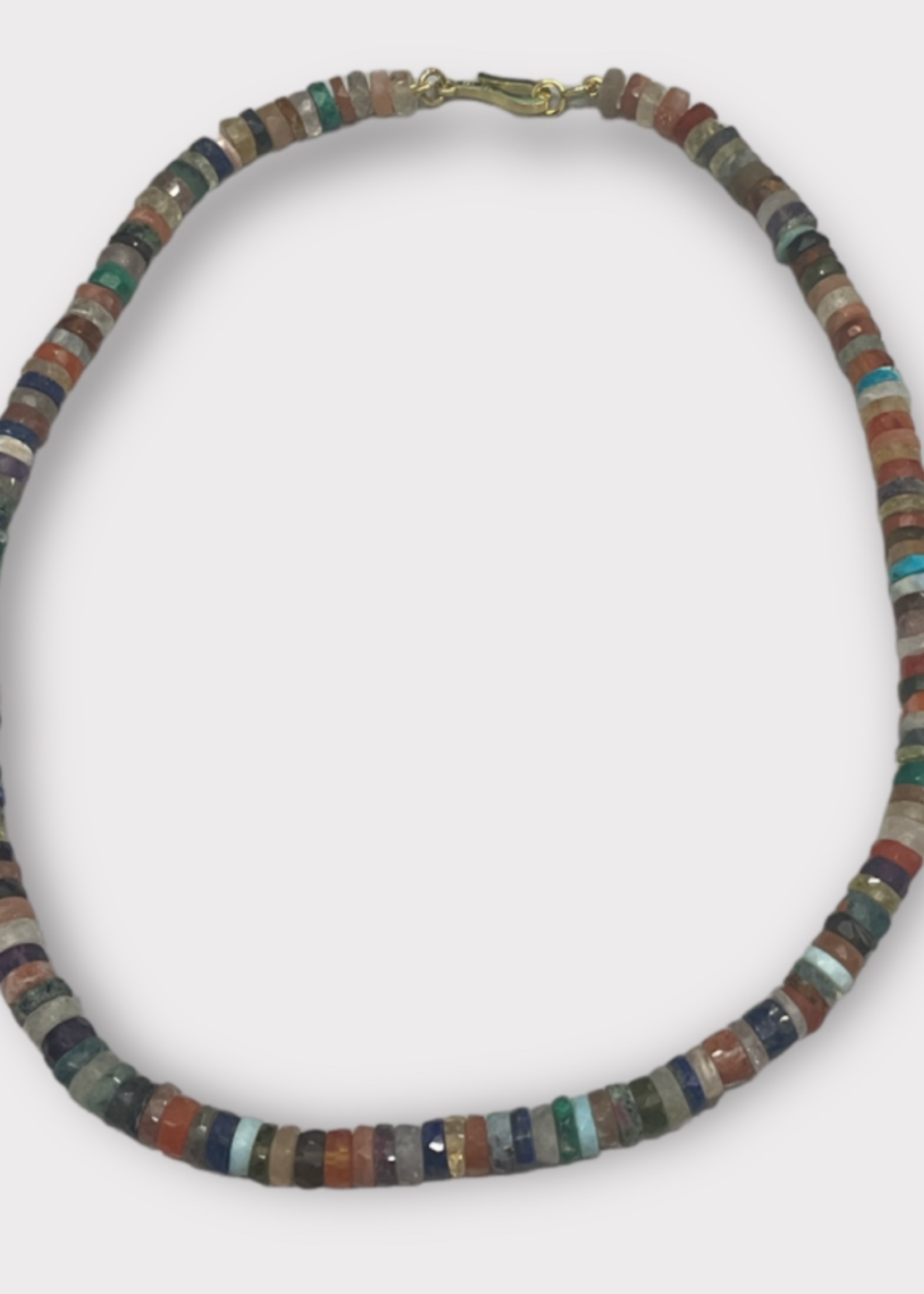 Ileana Makri Ileana Makri Necklace, Multi, 9K Yellow Gold Multi Tyres Faceted Beaded Necklace 45CM
