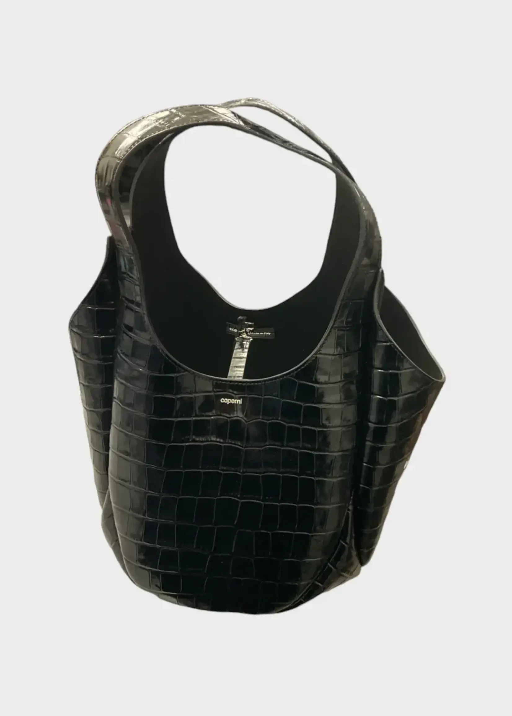 Coperni Coperni Bag, Black, Croco Bucket Swipe Bag Leather In Black