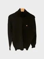 Barrie Barrie Knitwear, Navy, Barrie x Sofia Coppola Cashmere Collared Pullover In Barrie Dark Navy w/ Chest Pocket