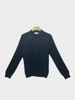 Lanvin Lanvin Polo, Navy, Cotton Collared Polo Long Sleeve Shirt In Thunder