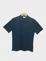 Lanvin Lanvin Polo, Navy, Cotton Collared Polo Short Sleeve Shirt In Thunder