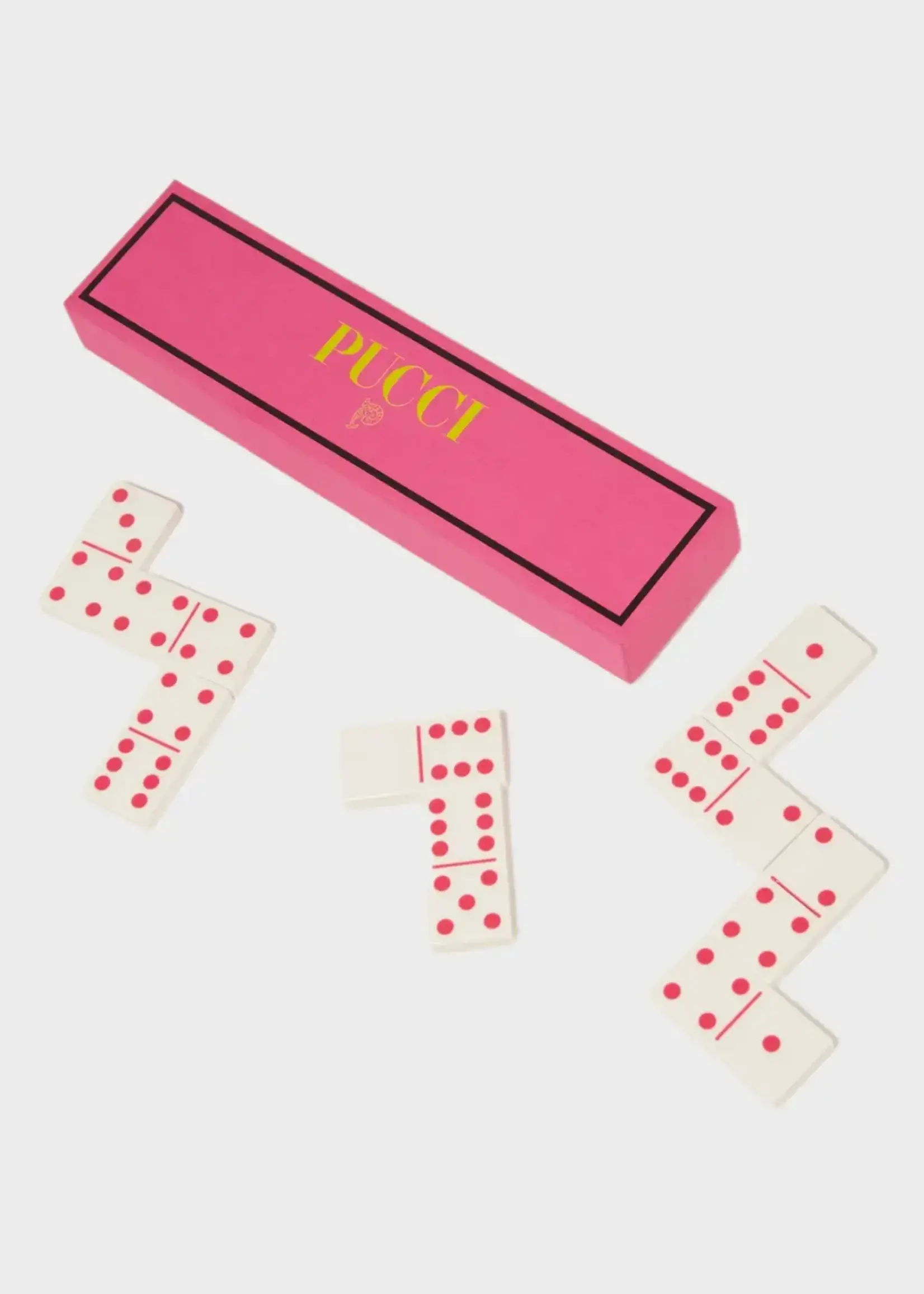 Emilio Pucci Emilio Pucci Accessory, Print, Dominos Game In White & Fuchsia w/ Fish Print