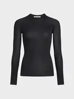 Alaia Alaia Top, Black, Crew Neck Long Sleeve Jersey Top
