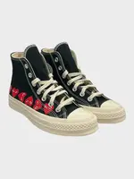 Comme des Garcons Play Comme des Garcons Play Sneakers, Black, High Top Chuck Taylor Play Converse w/ Multi Red Heart Logo