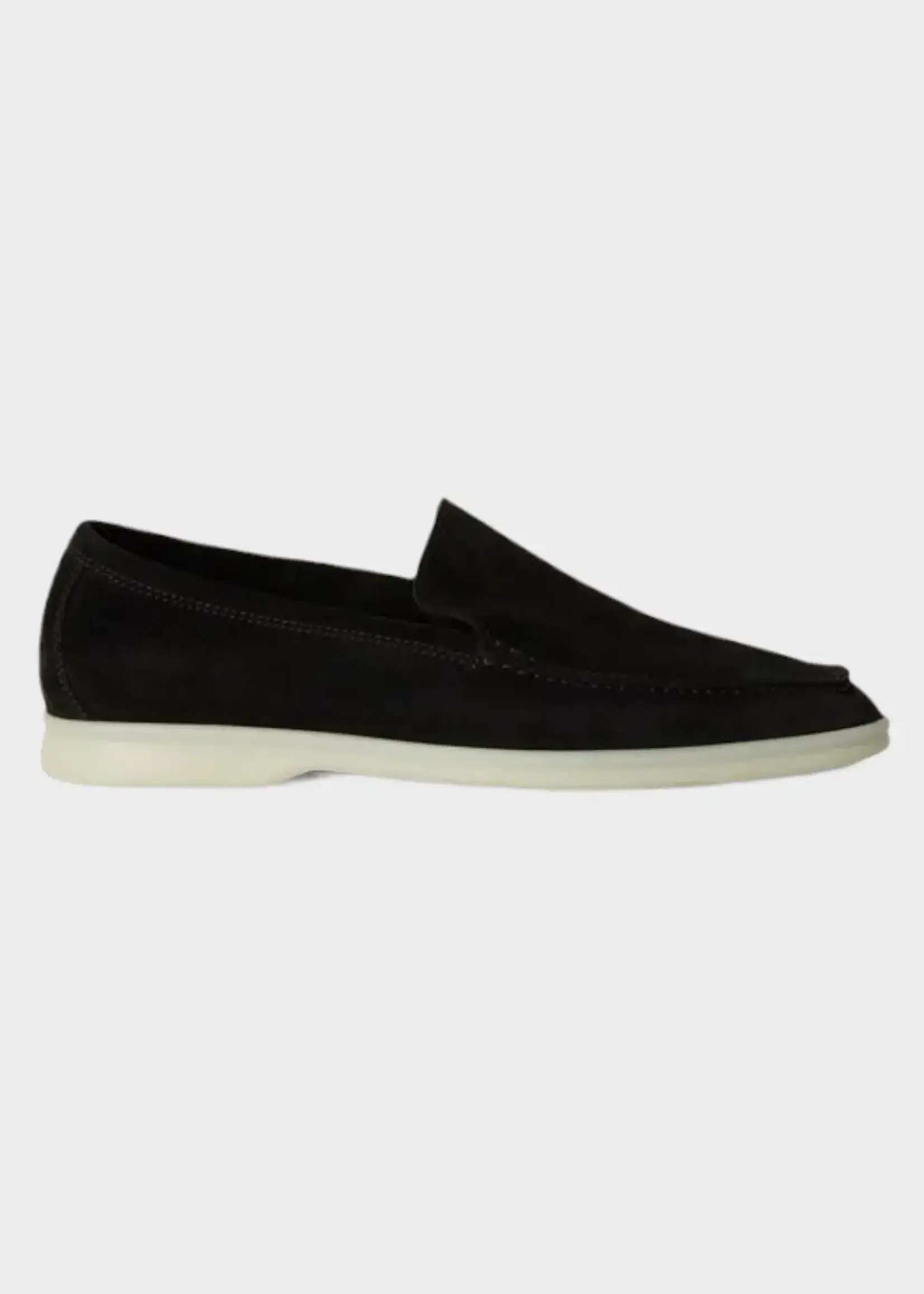 Loro Piana Loro Piana Loafers, Black, Summer Walk Suede Leather Flats In Black