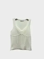 Nina Ricci Nina Ricci Top, White, Cotton Mix Fitted Straps Corset Top In Off White