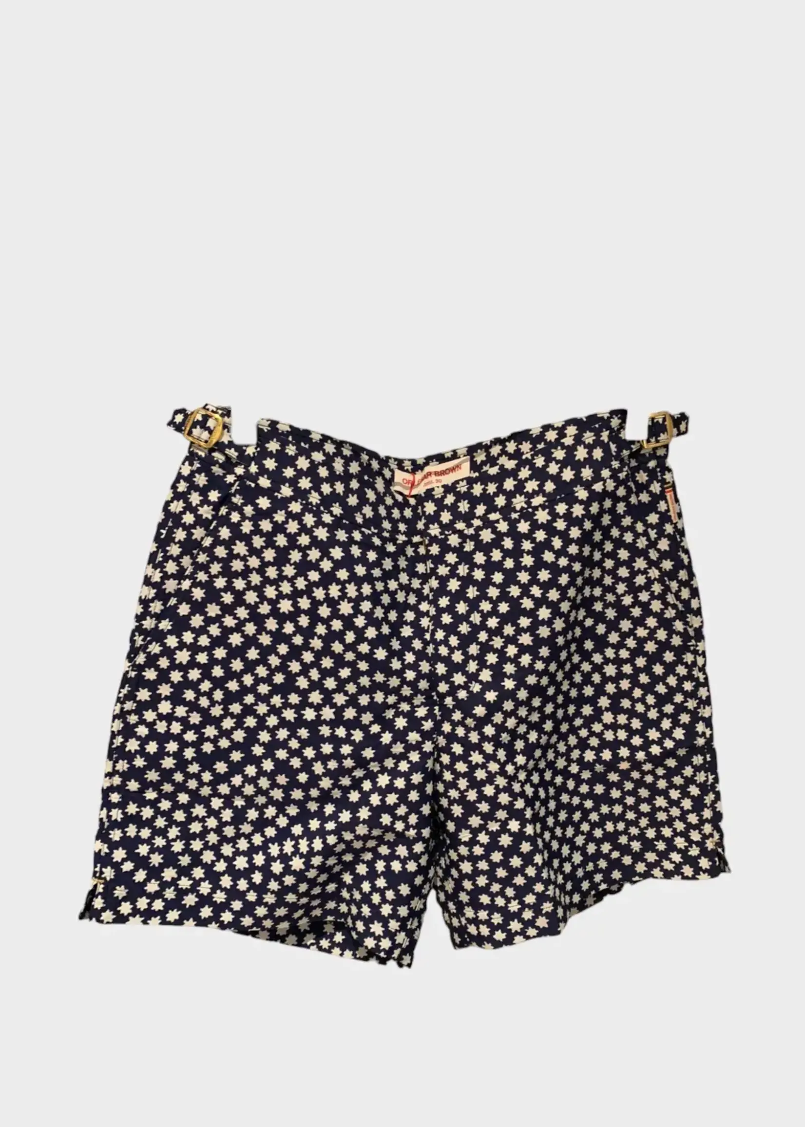 Orlebar Brown Orlebar Brown Swimwear, Navy, Bulldog Jacquard Star Swim Trunks In Night Iris w/ Side Waist Adjustment