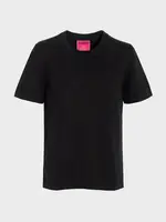 Barrie Barrie Top, Black, Barrie x Sofia Coppola Cashmere & Silk Crew Neck Short Sleeve Top In Black