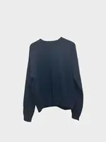 Alexandra Golovanoff AGT Knitwear, Navy, Agnes Spring Cashmere & Cotton Mix Crew Neck in Navy