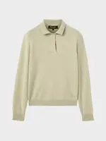 Loro Piana Loro Piana Knitwear, Beige, Arona Cashmere Collared Long Sleeves Polo T-Shirt In Hot Springs Melange Natural