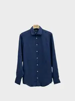 Massimo Alba Massimo Alba Shirt, Blue, Canary Linen Classic Fit Collared Button Up Shirt In Oceano