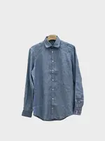 Massimo Alba Massimo Alba Shirt, Blue, Canary Linen Classic Fit Collared Button Up Shirt In Mare