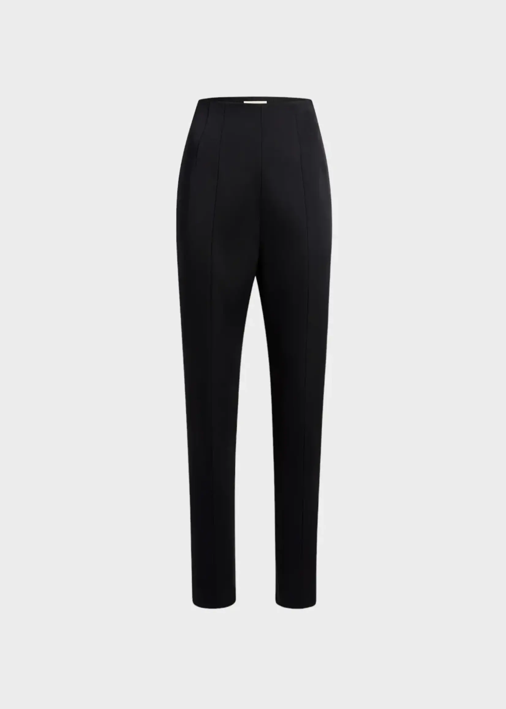Khaite Khaite Trousers, Black, Lenn Bonded Crepe Satin High Waisted Cigarette Pants In Black