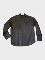Valentino Valentino Shirt, Grey, Silk Hidden Buttons Oversized Shirt In Dark Fudge