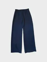 Valentino Valentino Trousers, Navy, Couture Silk Elastic Waist Cady Couture Pants