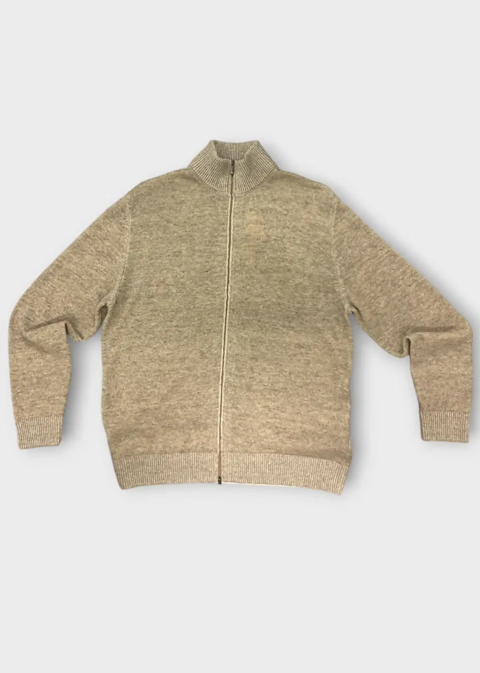 Massimo Alba Massimo Alba Sweater, Grey, Noel Brushed Cashmere High Neck Zip Up Bomber