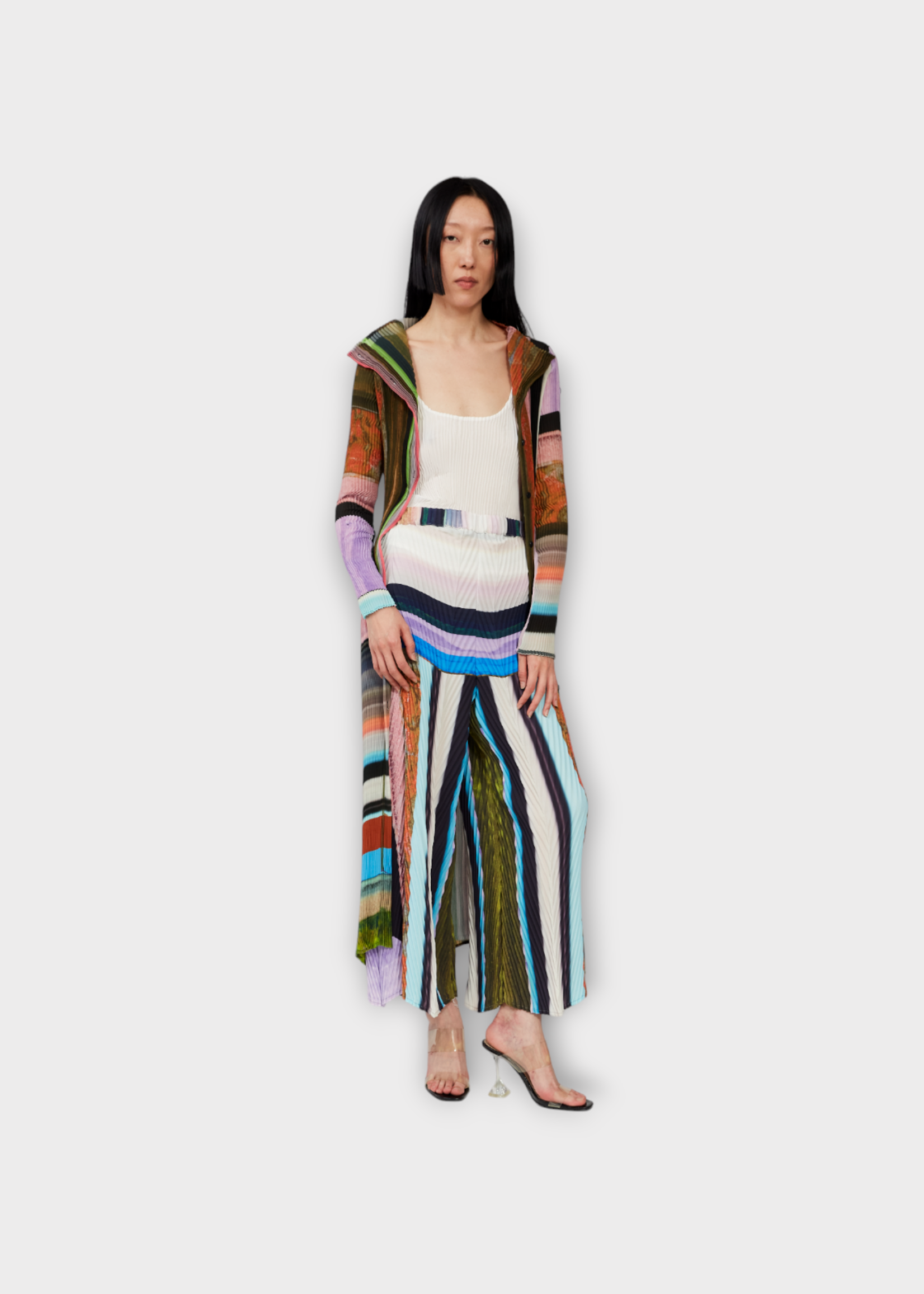 Julia Heuer Julia Heuer Jacket, Print, Taro High Neck Long Sleeve Button Up Belted Jacket in Multicolour w/ Herbert Print