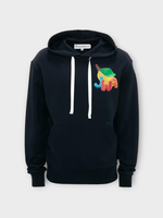 J.W. Anderson J.W. Anderson Sweatshirt, Navy, JWA Cotton Hooded Lemon Print Sweatshirt