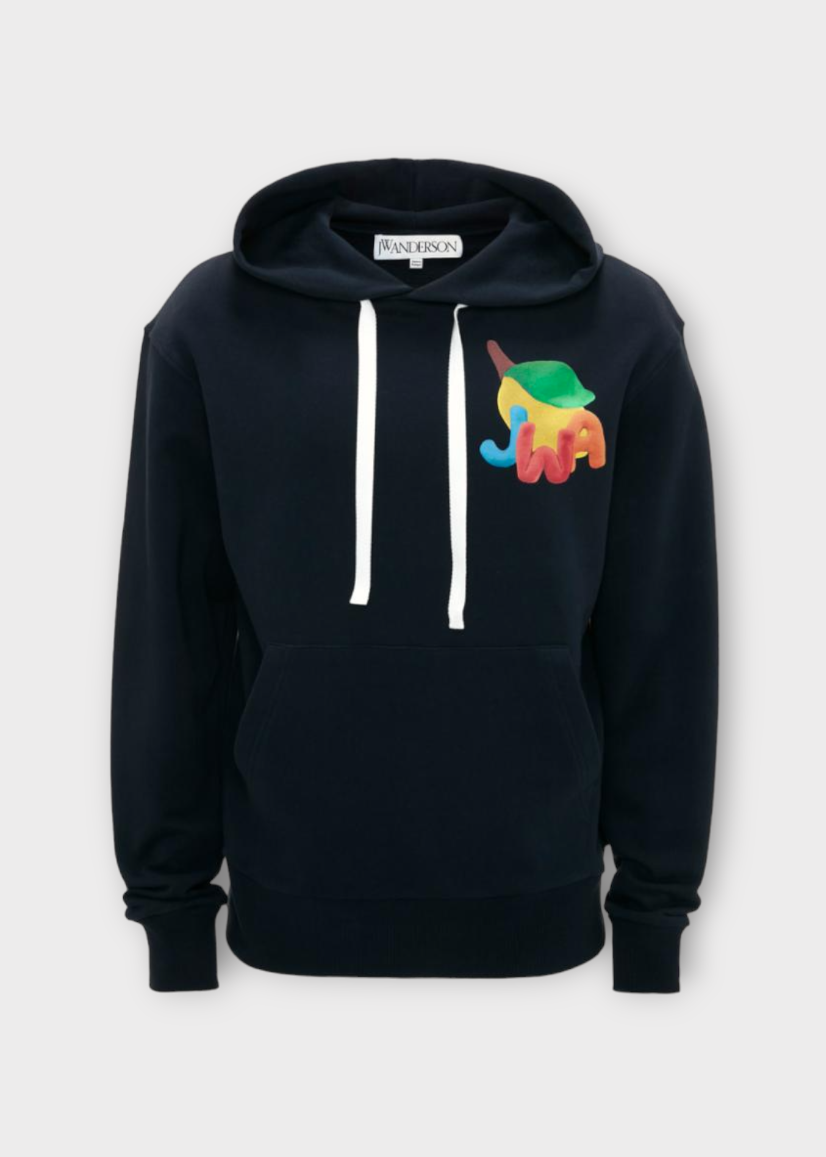 J.W. Anderson J.W. Anderson Sweatshirt, Navy, JWA Cotton Hooded Lemon Print Sweatshirt