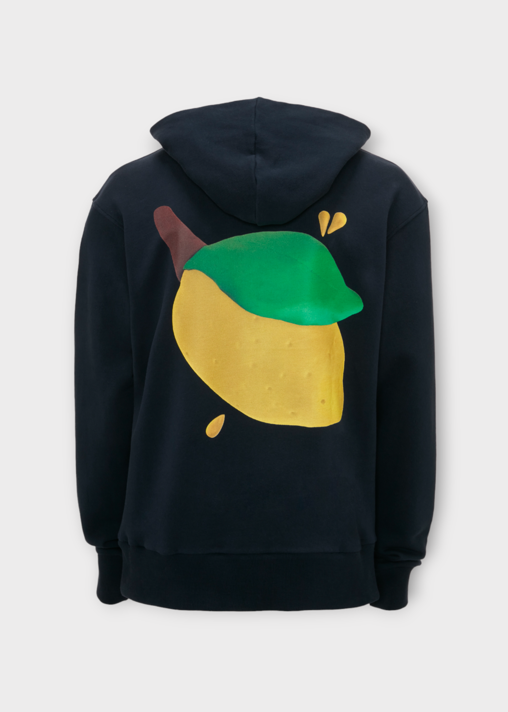 J.W. Anderson J.W. Anderson Sweatshirt, Navy, JWA Cotton Hooded Lemon Print Sweatshirt