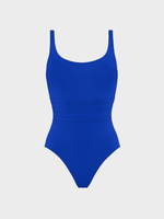 Eres Eres Swimwear, Blue, Asia Duni Round Neck One Piece Swimsuit In Indigo w/ Waist Bands