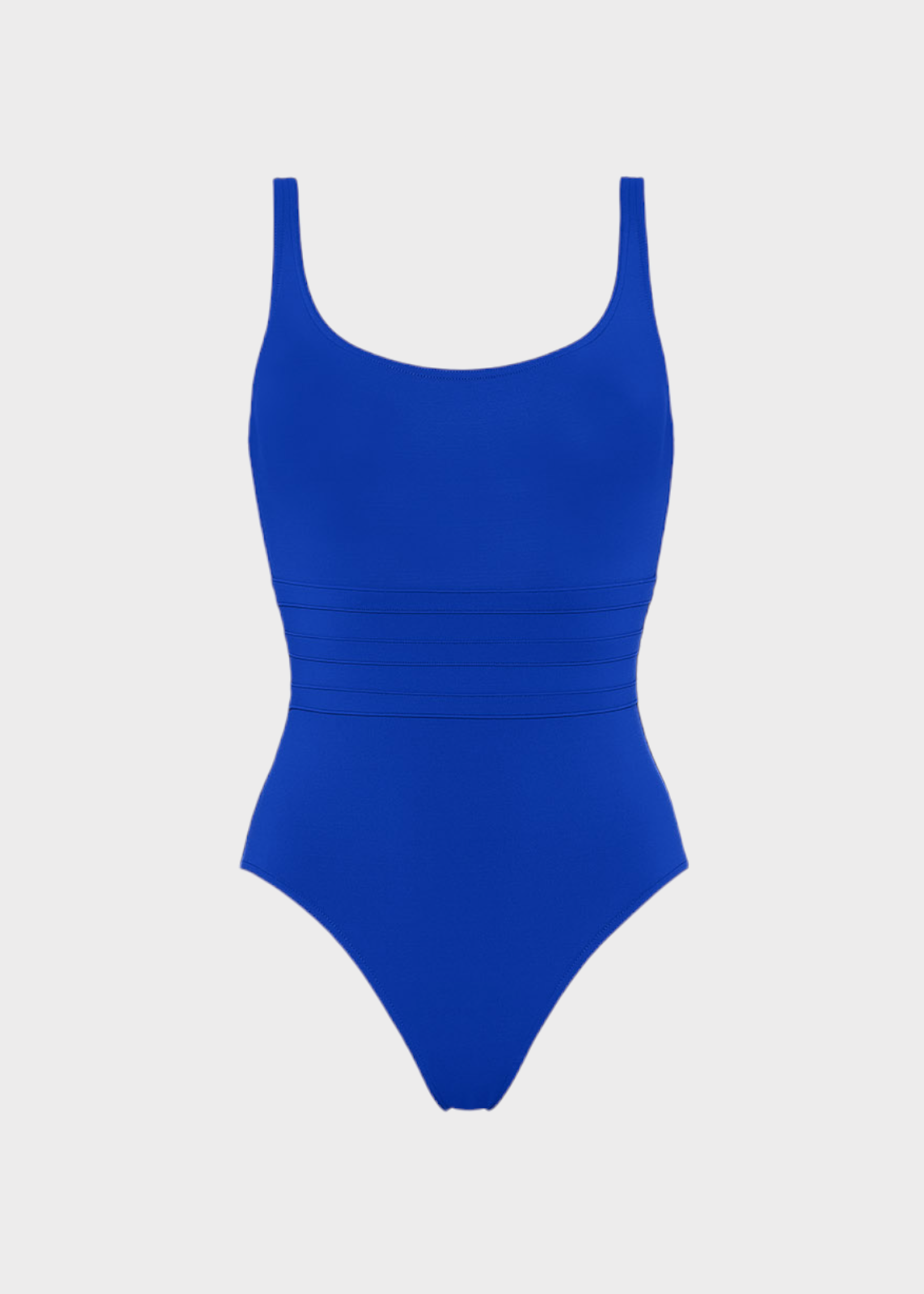 Eres Eres Swimwear, Blue, Asia Duni Round Neck One Piece Swimsuit In Indigo w/ Waist Bands