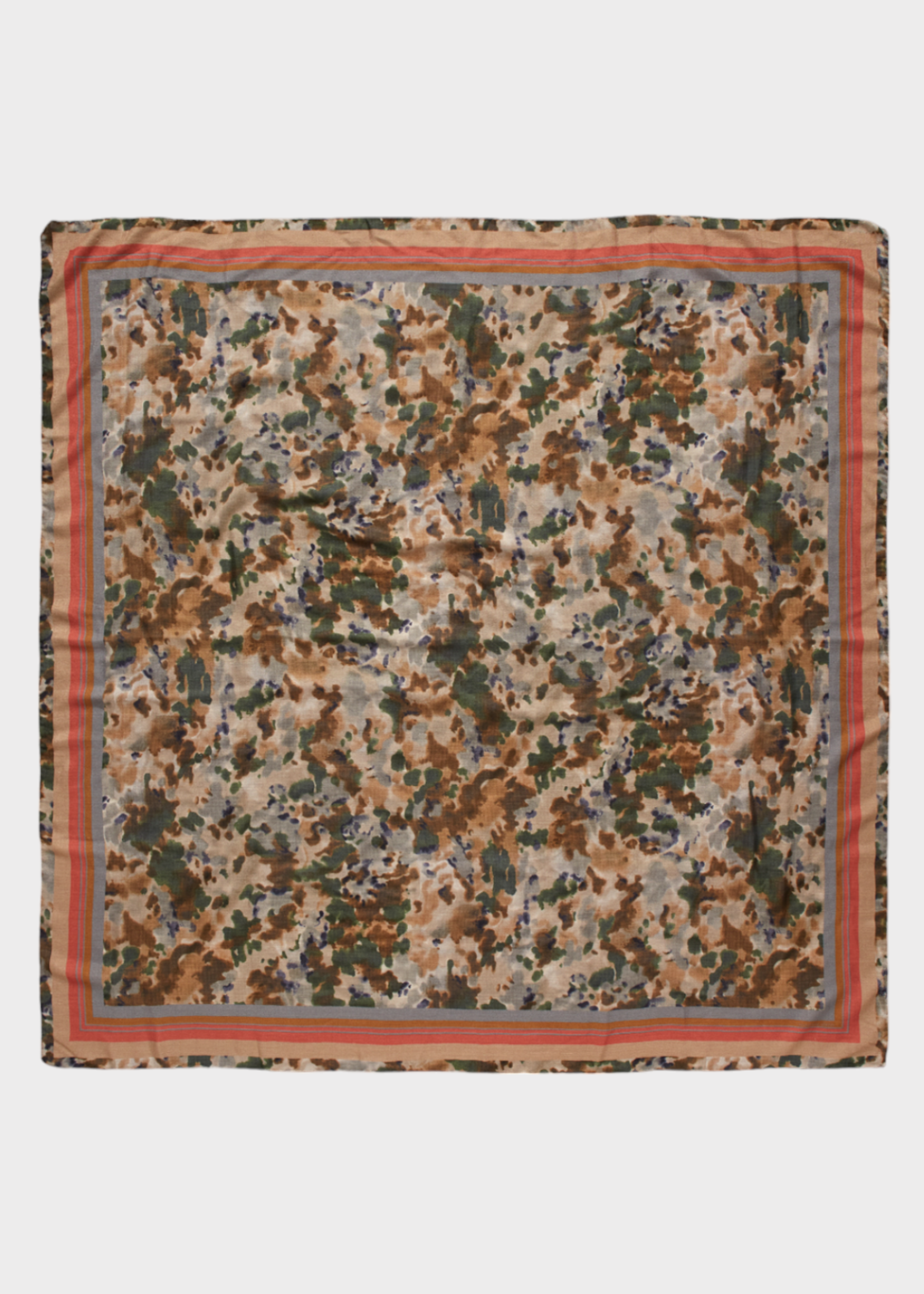 Massimo Alba Massimo Alba Scarf, Print, Cotton & Linen Stole In Summer Sand w/ Psychedelic Flower Print
