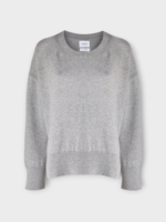 Barrie Barrie Knitwear, Grey, Cashmere Crew Neck Iconic Oversized Pullover In Felt Grey