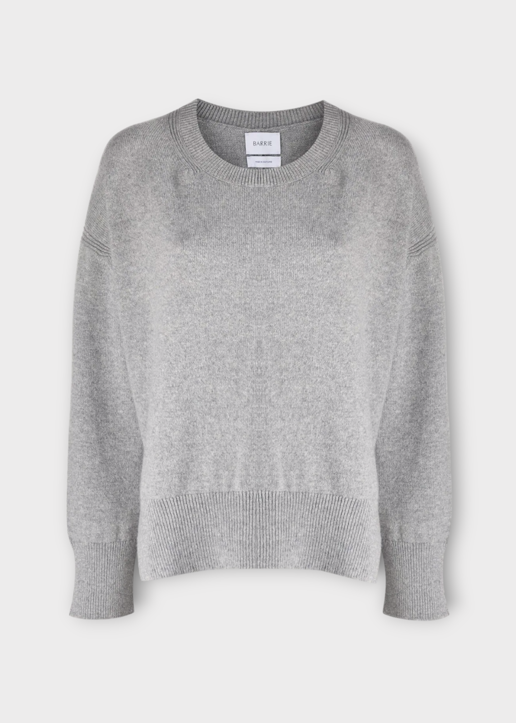 Barrie Barrie Knitwear, Grey, Cashmere Crew Neck Iconic Oversized Pullover In Felt Grey