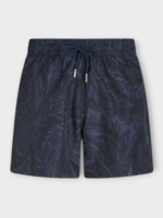 Etro Etro Swimwear, Print, Regular Fit Drawstring Waist Swim Shorts in Blue w/ Paisley Print & Pockets