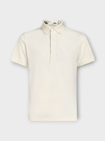 Etro Etro Polo, White, Cotton Regular Fit Collared Polo Shirt in White w/ Printed Undercollar