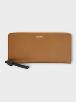 Loewe Loewe Wallet, Multi, Calfskin Knot Zip Around Wallet in Oak & Black