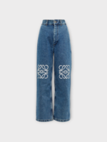 Loewe Loewe Jeans, Blue, Loewe Jeans, Blue, Cotton Low Rise Baggy Denim Pants In Jeans Blue w/ Anagram Embroidery