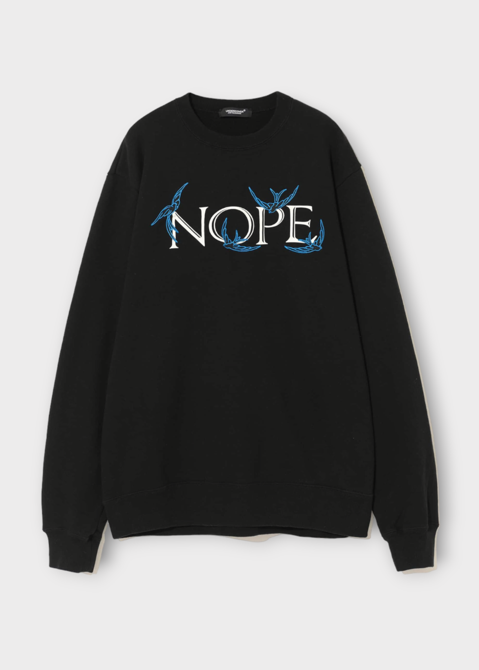 Undercover Undercover Sweatshirt, Black, Cotton Crew Neck Sweater w/ Nope Graphic Print