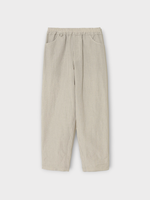 Undercover Undercover Trousers, White, Wool & Linen Elasticated Waist Wide Leg Striped Pants in Ivory