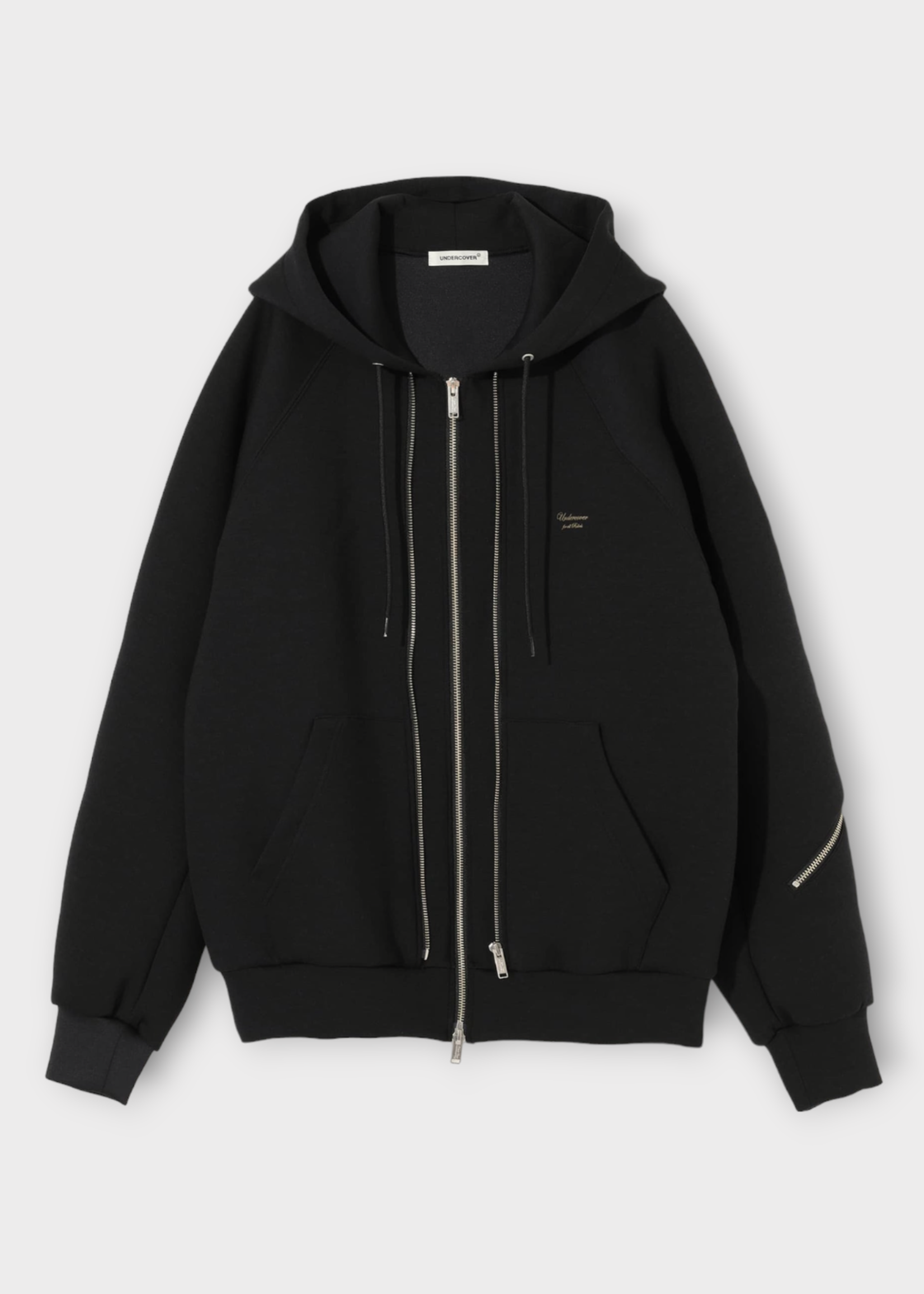 Undercover Undercover Sweatshirt, Black, Double Zip Hoodie w/ Pockets