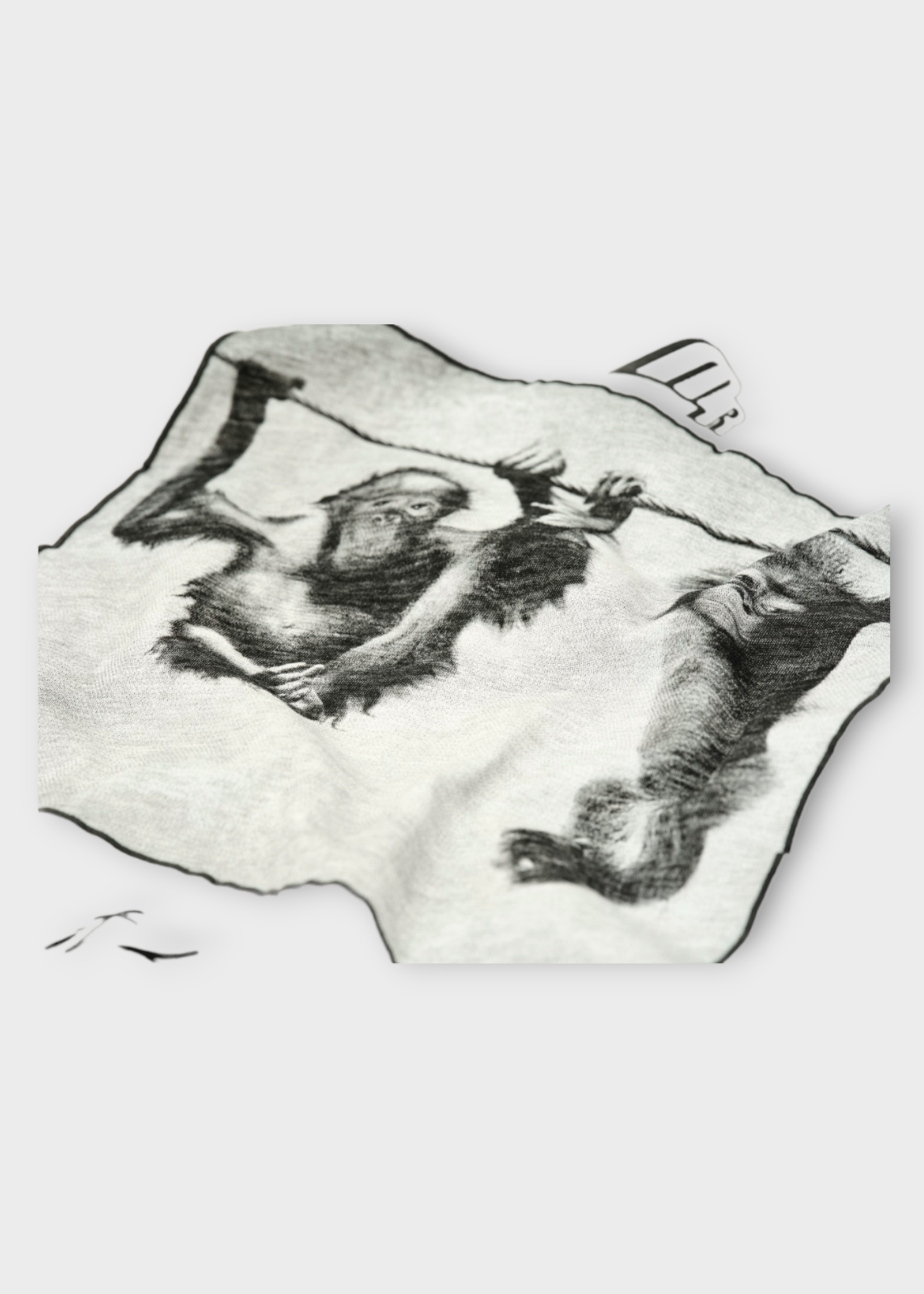 Martine Rose Martine Rose T-Shirt, Print, Cotton Oversized S&S T-Shirt In White w/ Hanging Monkey Print