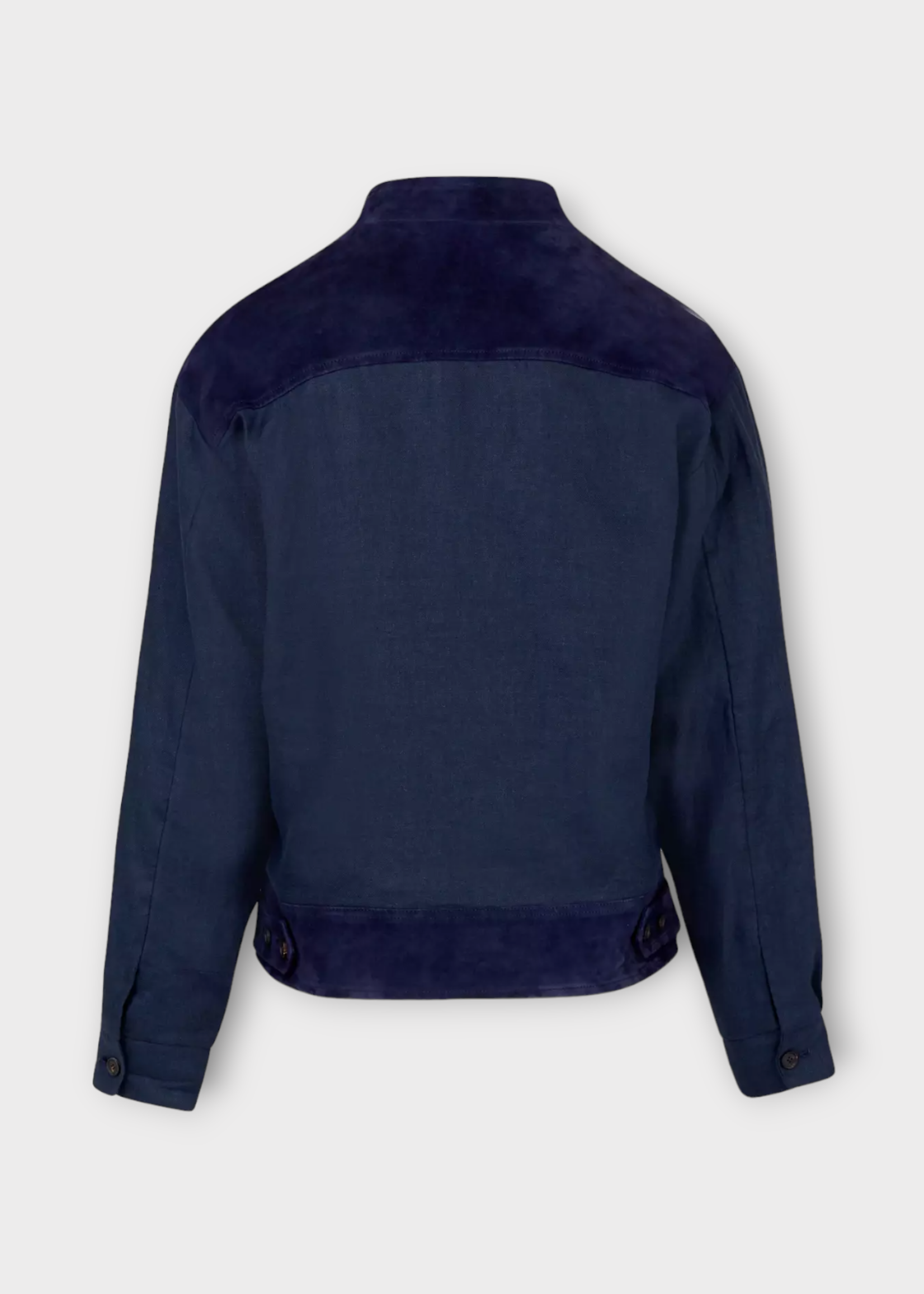 Giuliva Heritage Giuliva Heritage Jacket, Navy, Otto Suede & Linen Button Up Jacket In Navy Blue w/ Deep Pockets