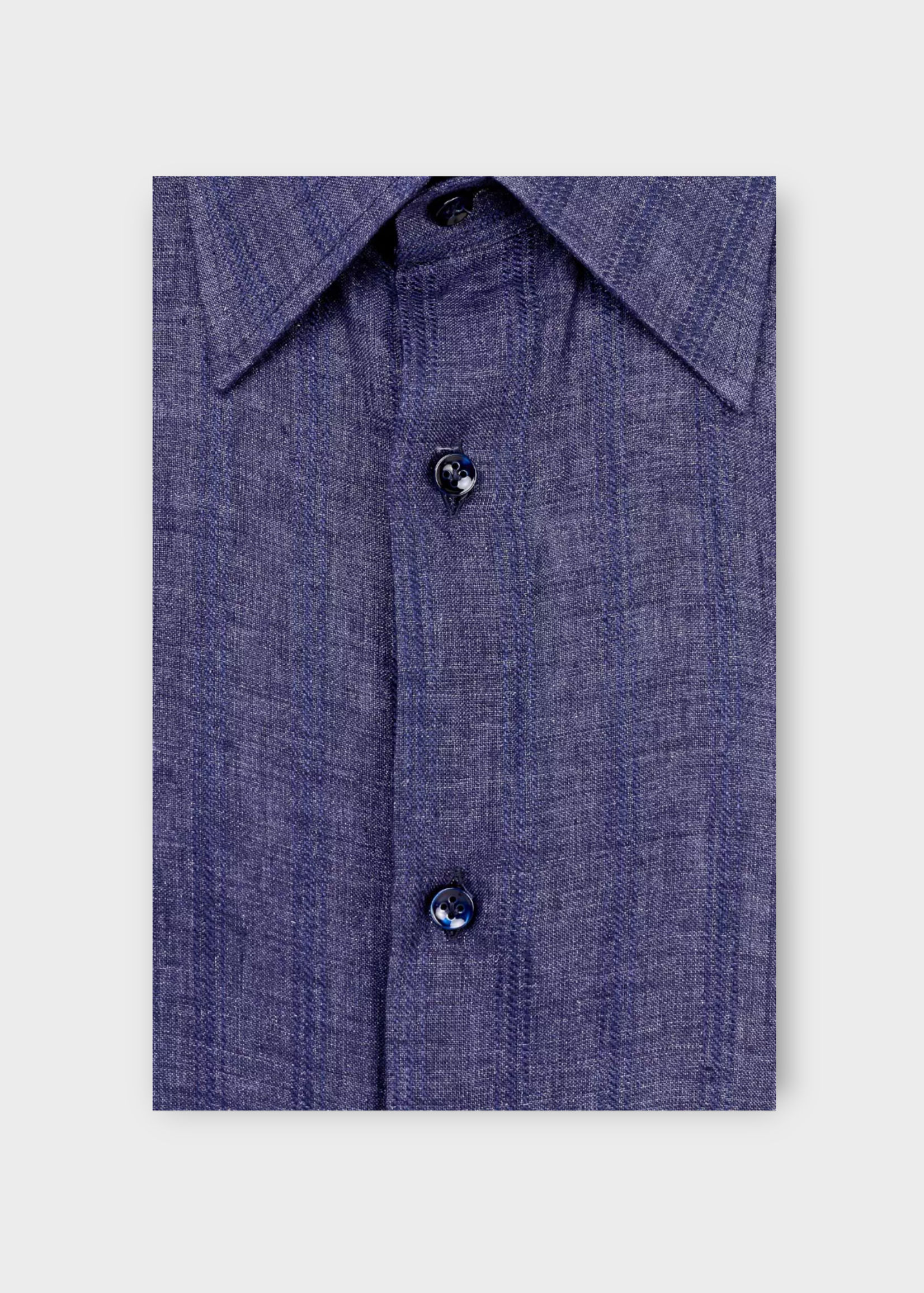 Giuliva Heritage Giuliva Heritage Shirt, Navy, Luigi Linnen Lightweight Stripe Shirt