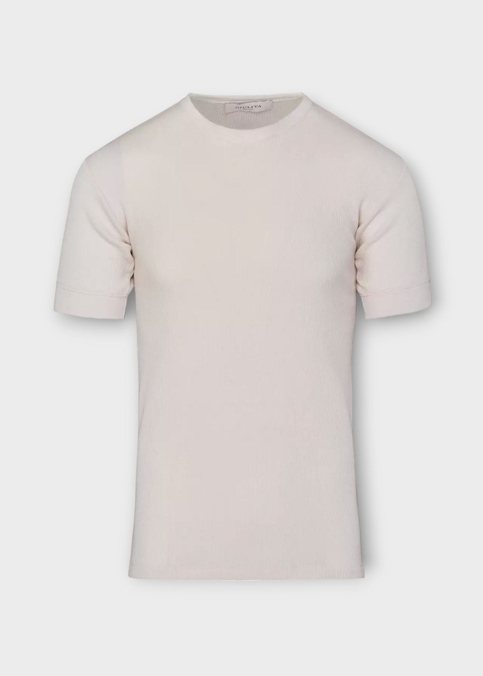 Giuliva Heritage Giuliva Heritage T-Shirt, White, Dardo Virgin Wool Crew Neck Short Sleeve T-Shirt In Ivory