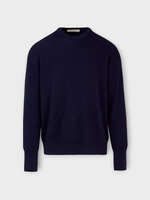 Giuliva Heritage Giuliva Heritage Knitwear, Navy, Luciano Cashmere Crew Neck Sweater In Navy Blue