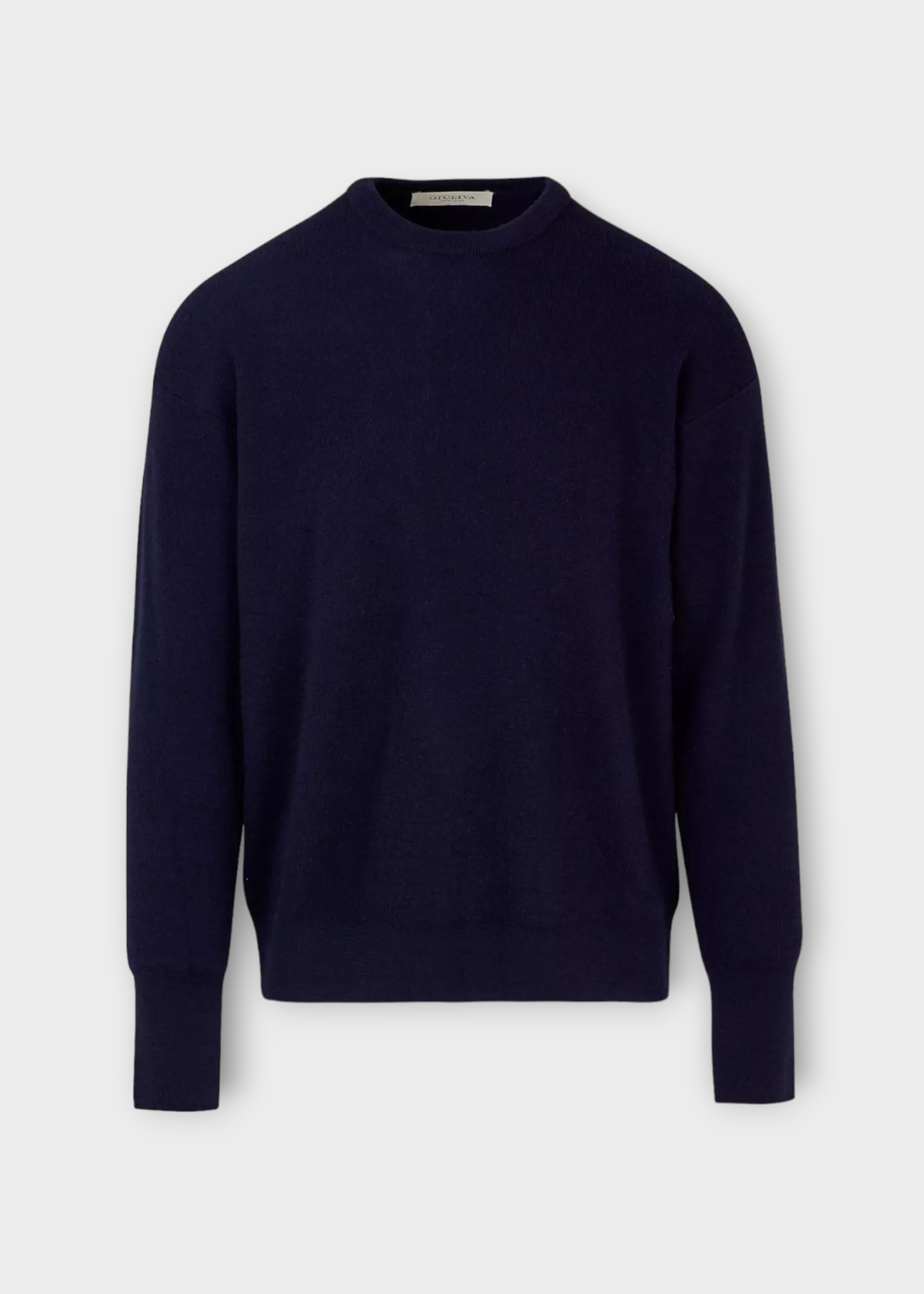 Giuliva Heritage Giuliva Heritage Knitwear, Navy, Luciano Cashmere Crew Neck Sweater In Navy Blue