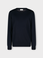 Dries Van Noten Dries Van Noten Knitwear, Navy, Murton Merino Wool Regular Fit Crew Neck Sweater