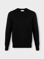 Dries Van Noten Dries Van Noten Knitwear, Black, Murton Merino Wool Regular Fit Crew Neck Sweater