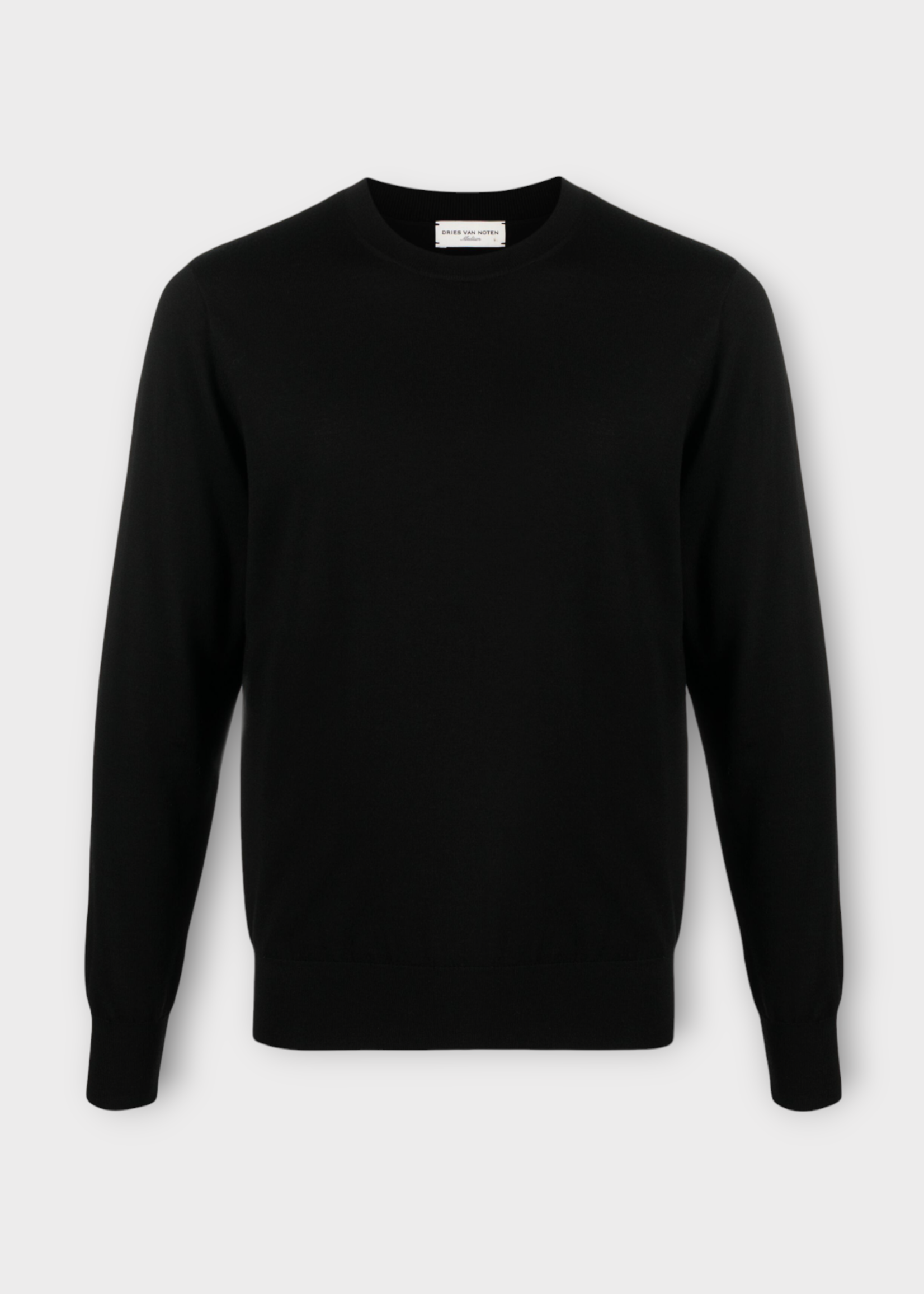 Dries Van Noten Dries Van Noten Knitwear, Black, Murton Merino Wool Regular Fit Crew Neck Sweater