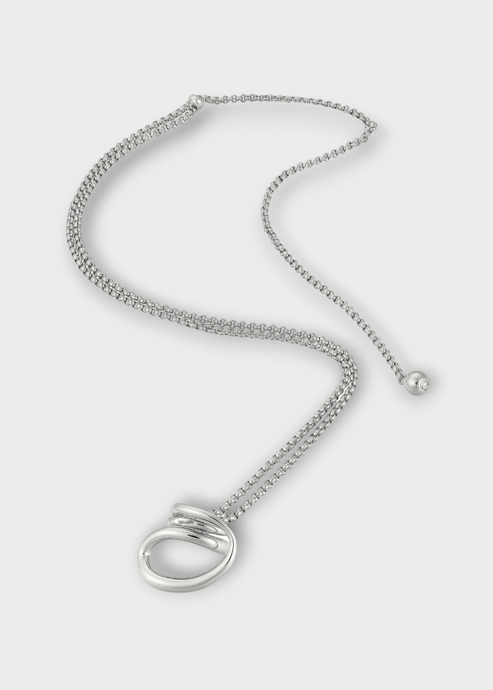 Charlotte Chesnais Charlotte Chesnais Necklace, Silver, Petit Round Trip Pendant Rhodium Sterling Silver Necklace in Argent