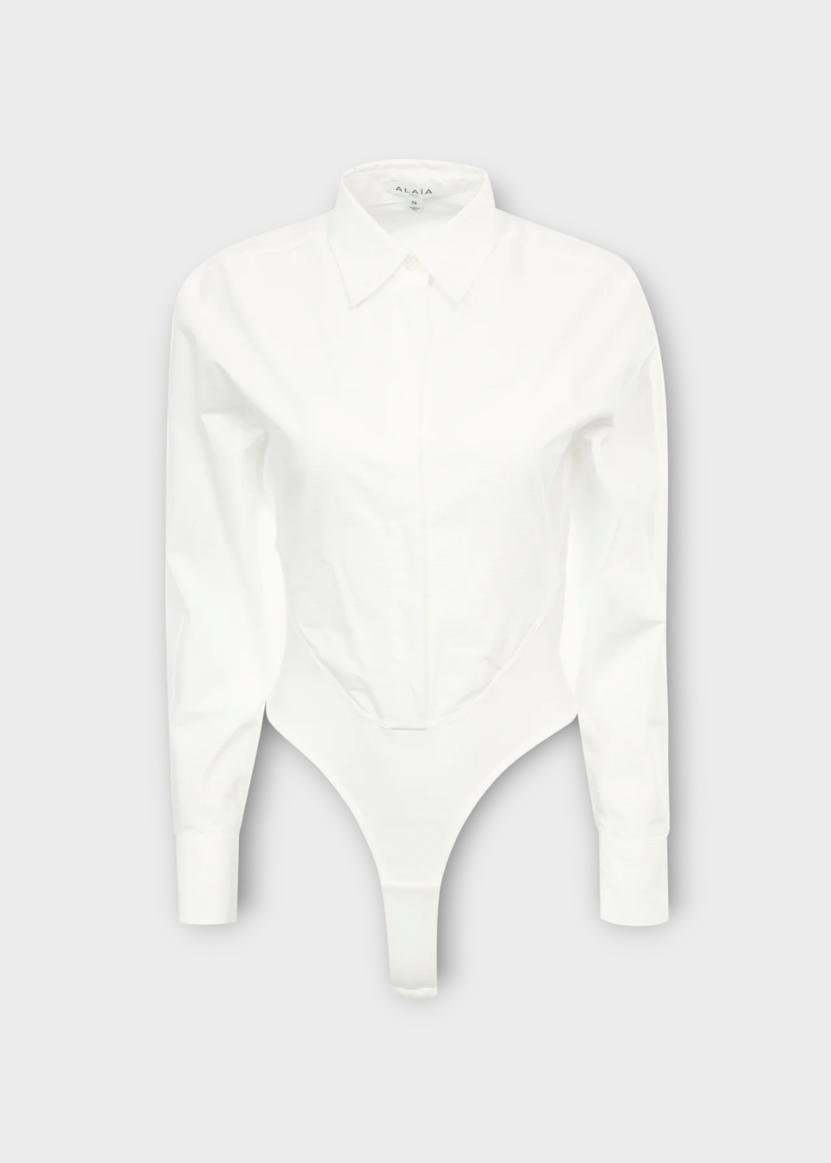 Alaia Alaia Shirt, White, Striped Openwork Poplin Layer Bodyshirt