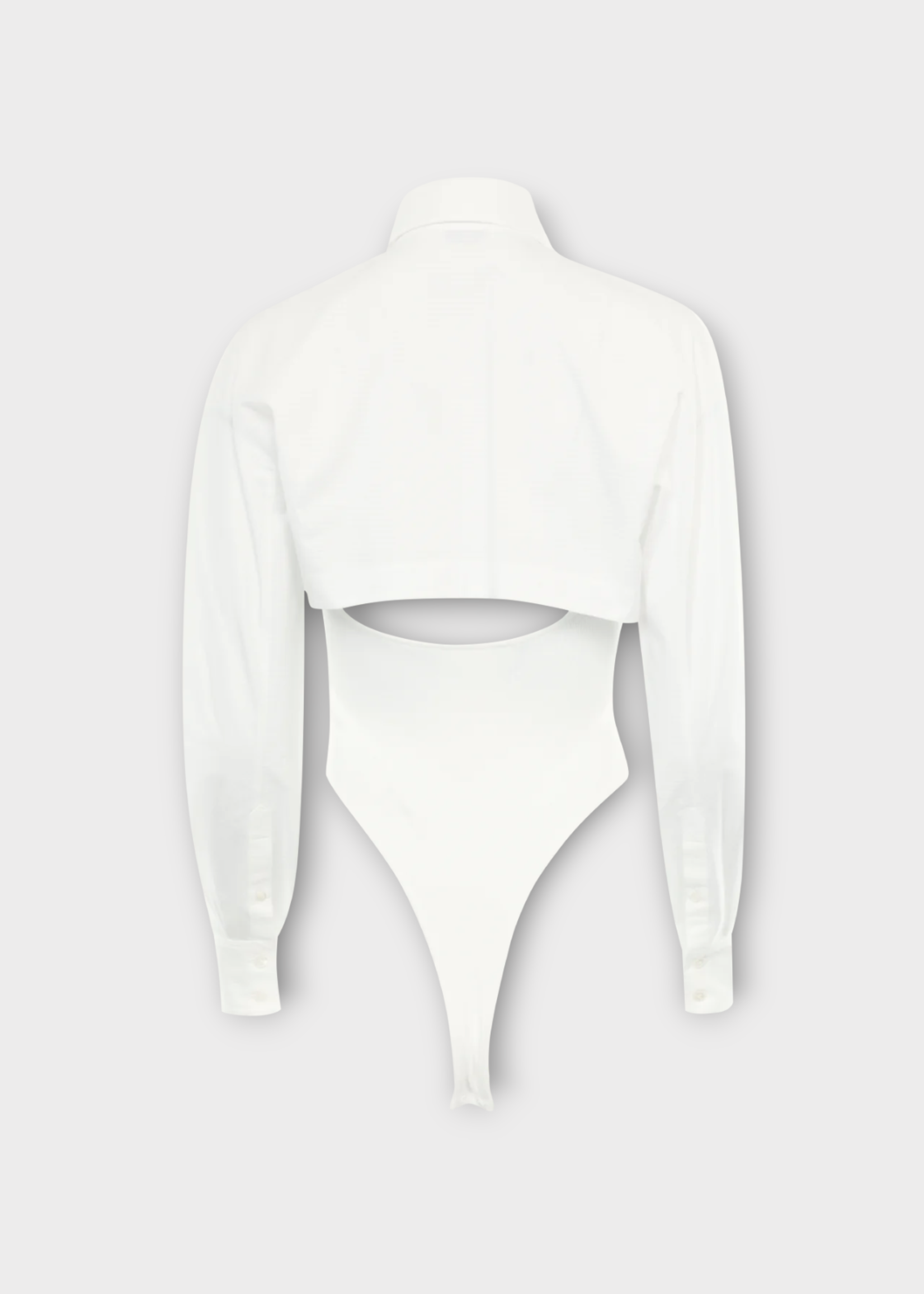 Alaia Alaia Shirt, White, Striped Openwork Poplin Layer Bodyshirt