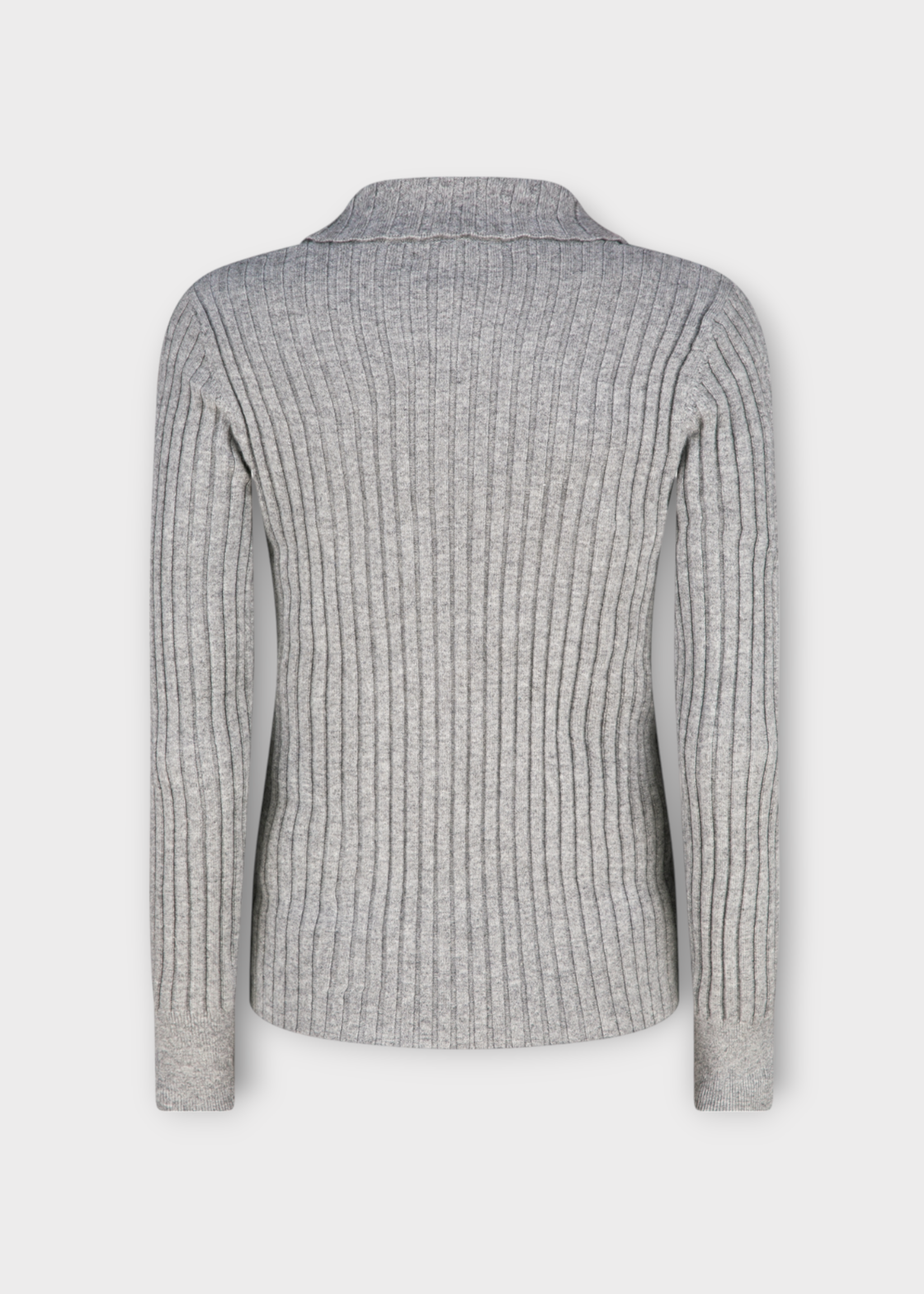 Dries Van Noten Dries Van Noten Knitwear, Grey, Tarot Collared Ribbed Button Up Cardigan